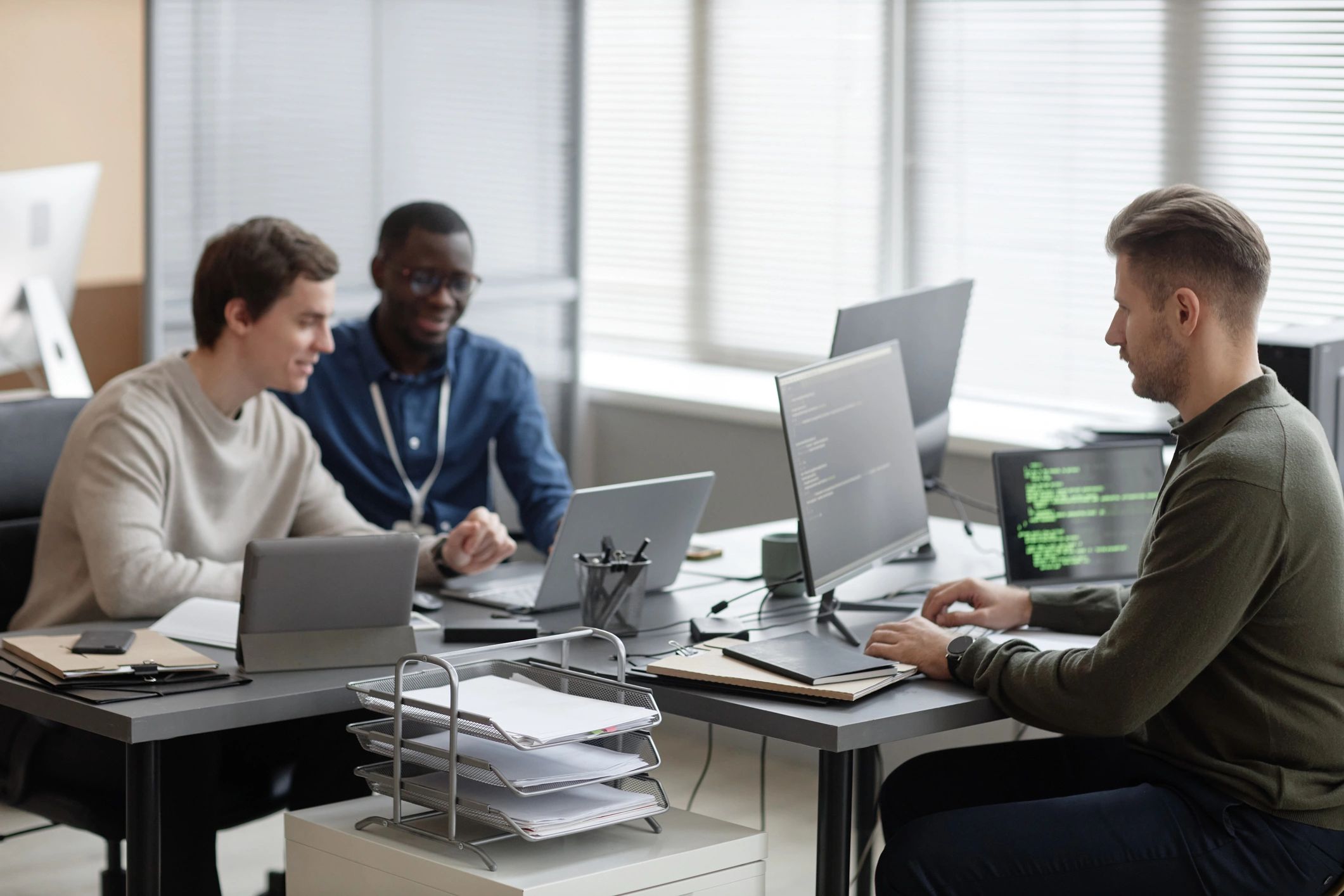 IT professional working in a technology office