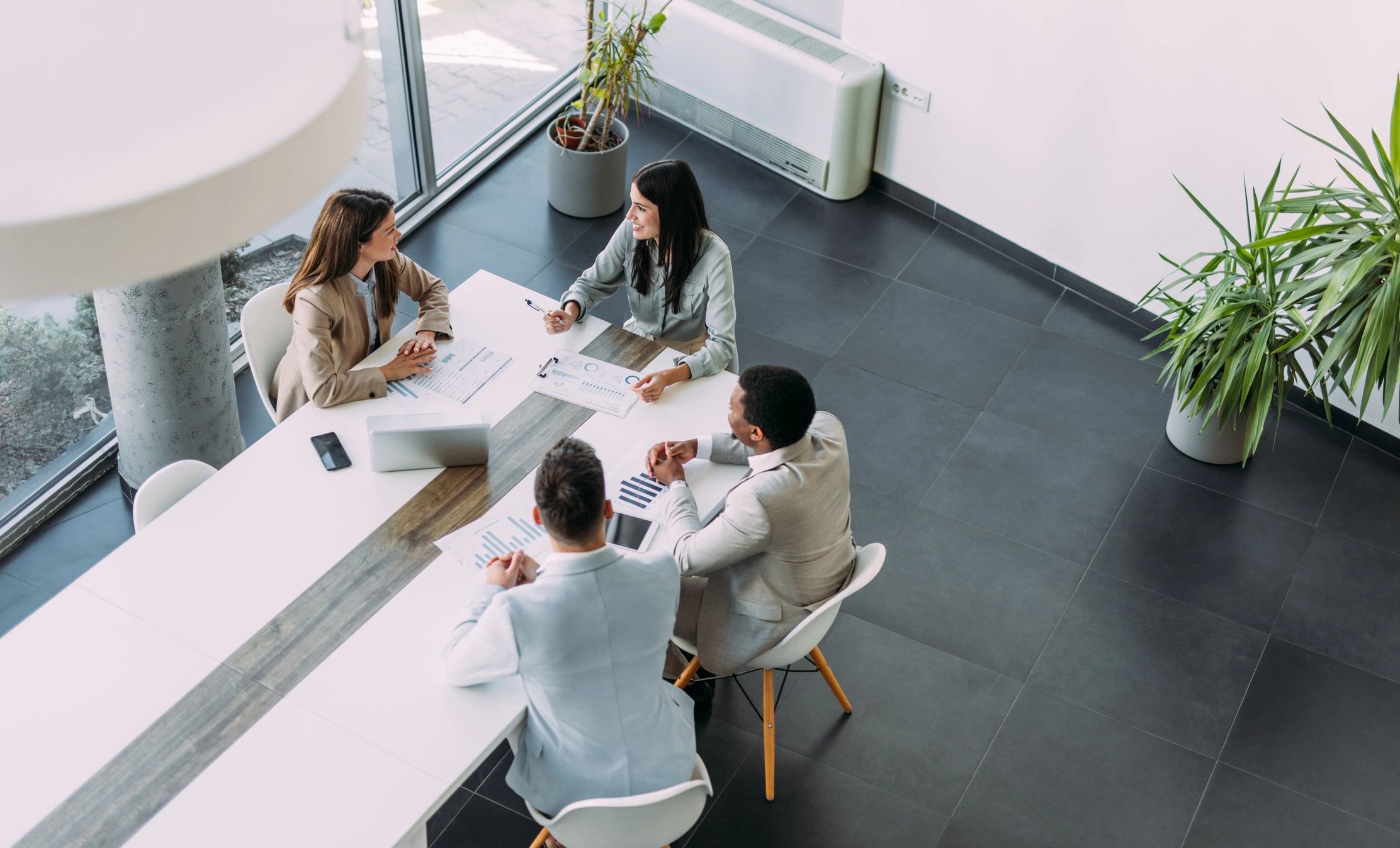 Business team meeting in a modern technology office